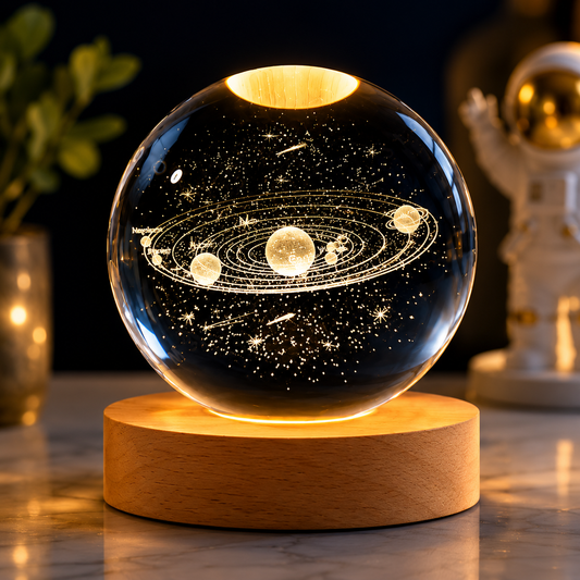 3D Galaxy Crystal Ball Night Light