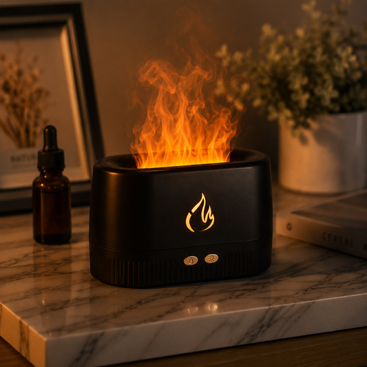 Mist Humidifier with Soothing Flame Glow